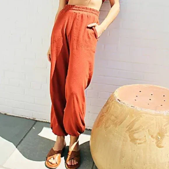 NEW Free People Beach Don’t Kill My Vibe 100% COTTON Set Pants & Crop top 492S0 - Picture 4 of 8